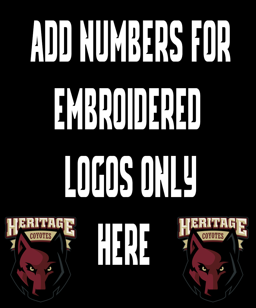 Sweatshirt #'s EMBROIDERED SWEATSHIRTS ONLY