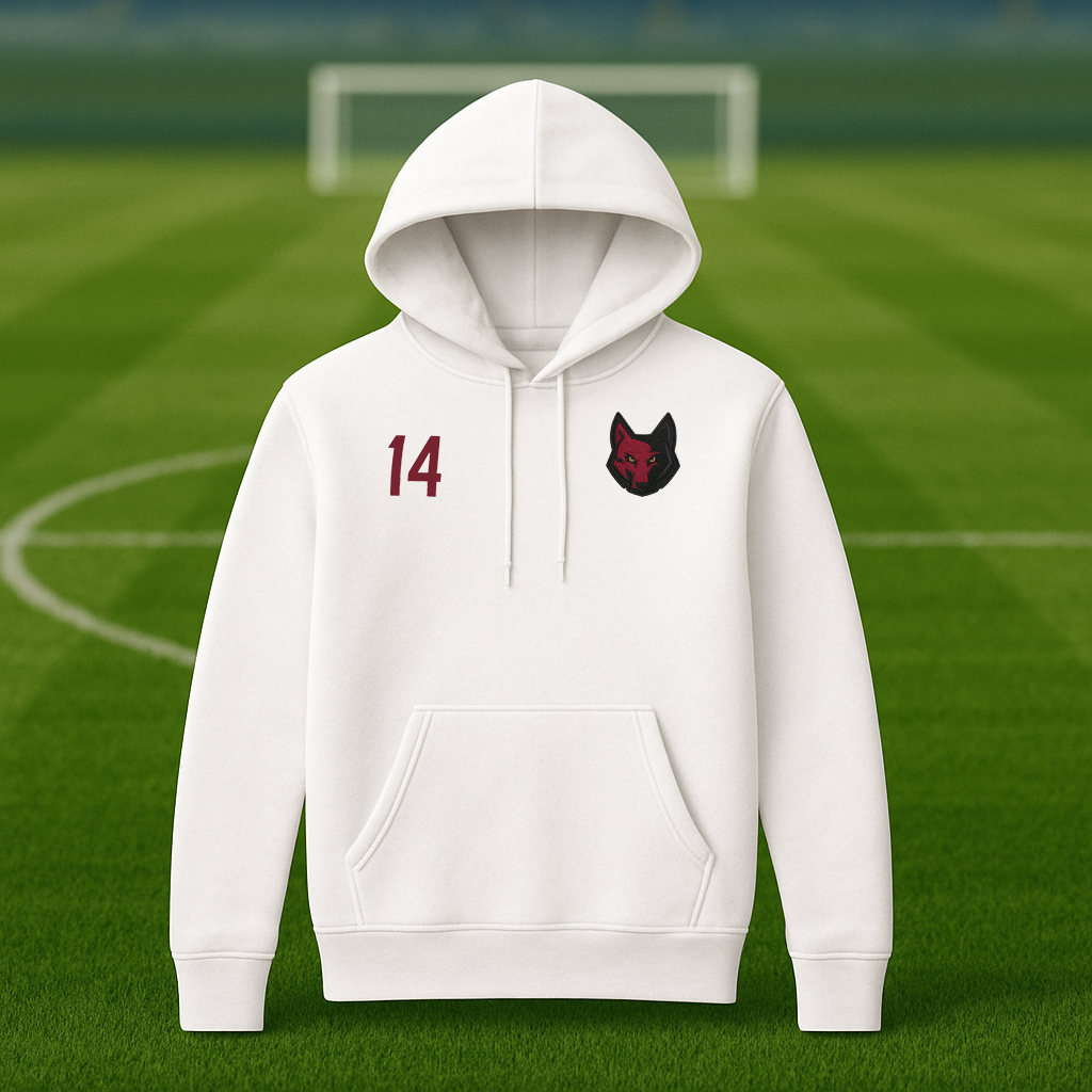 Heritage White Hoodie -Embroidered logos